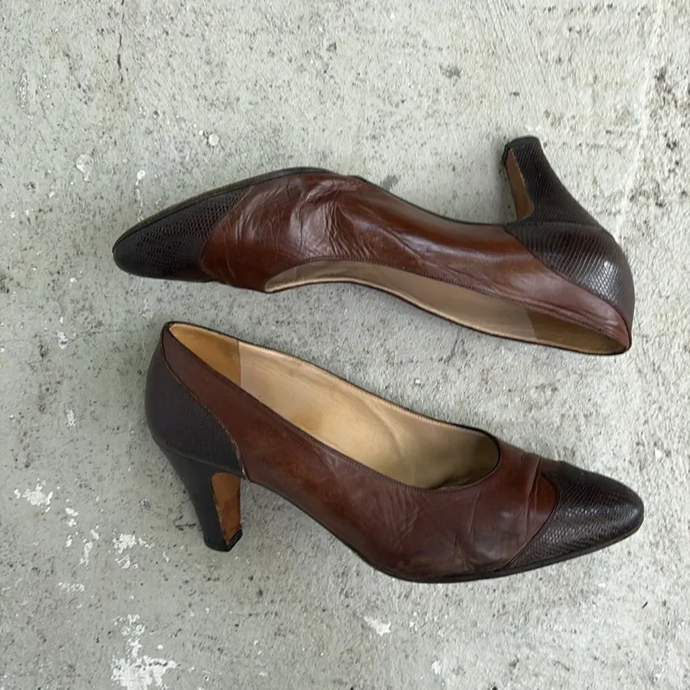 Vintage Chanel toe cap pumps